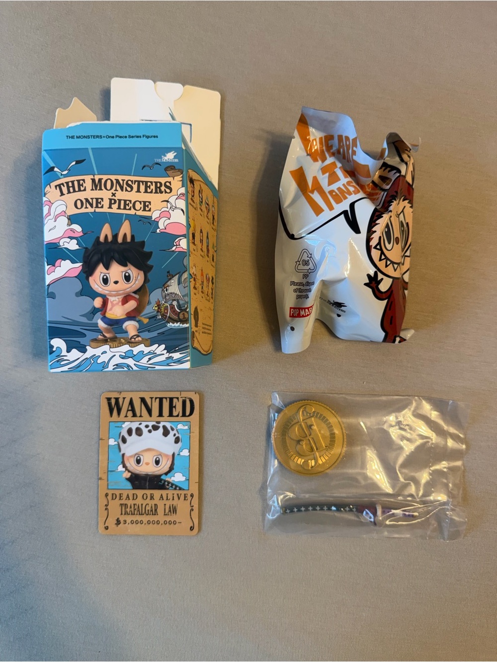 POP MART One Piece The Monsters Blind Box- Trafagler Law opened box but new